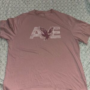 American Eagle Outfitters Mauve Logo Crew Neck T-Shirt